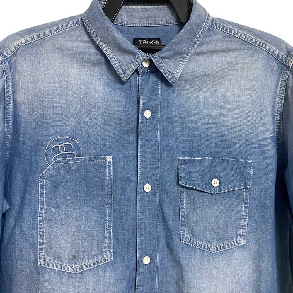 Stussy Stussy Denim Chambray Painter Shirt Fade - image 3