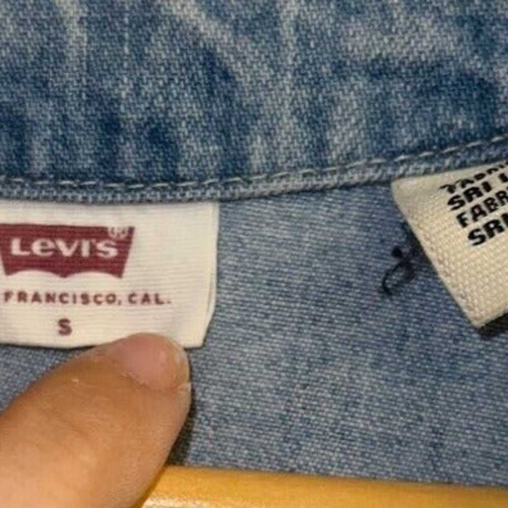 Women's Levi's Denim Blue Jean Button Up Belted S… - image 6