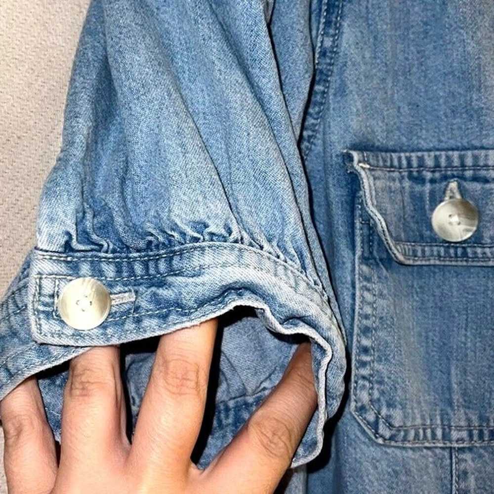 Women's Levi's Denim Blue Jean Button Up Belted S… - image 7