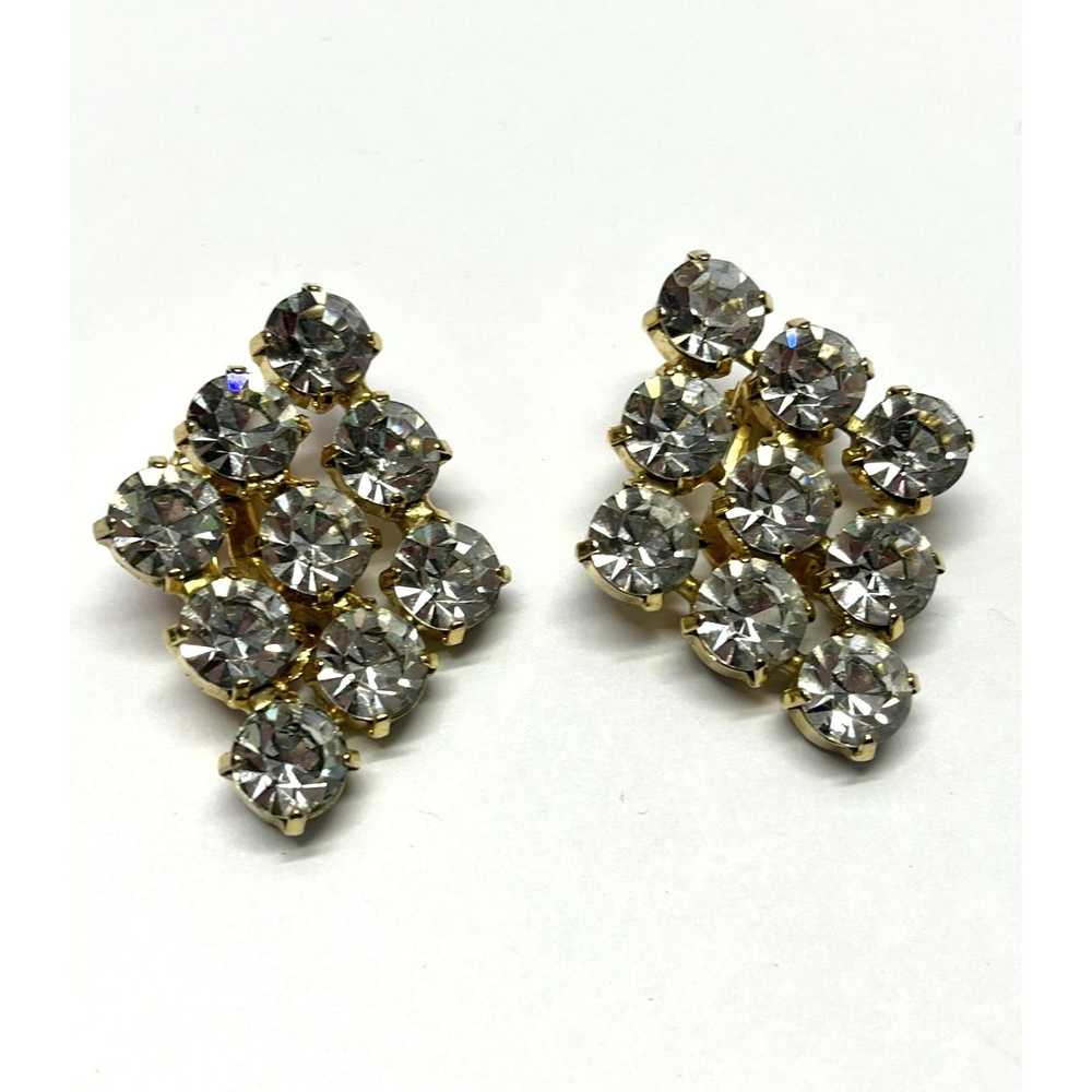 Vintage Vintage Glass Rhinestone Earrings - image 2