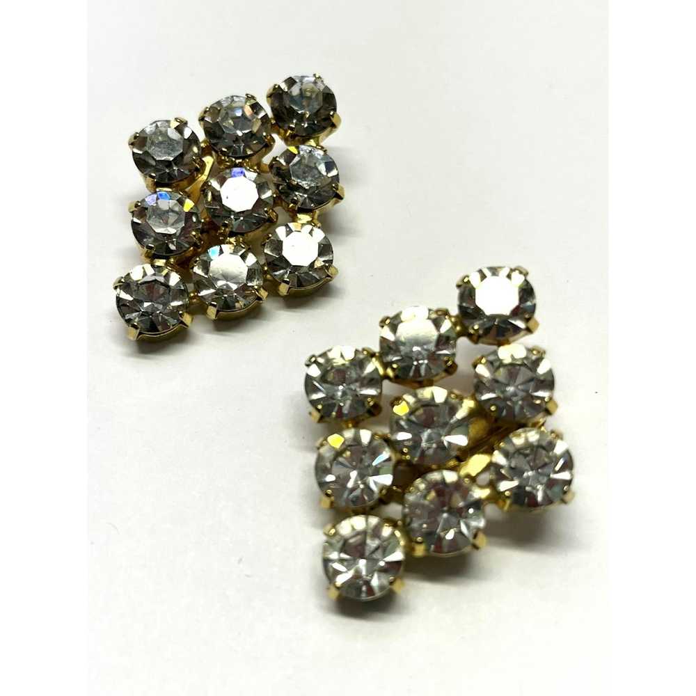 Vintage Vintage Glass Rhinestone Earrings - image 3