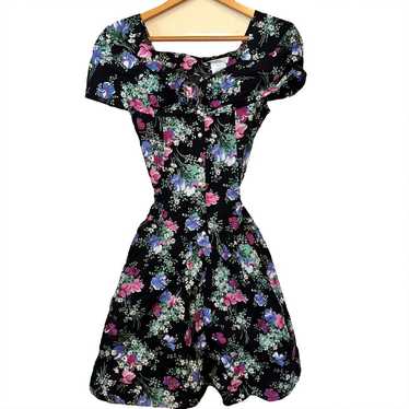 VINTAGE jodi michaels floral a-line dress size 7 … - image 1
