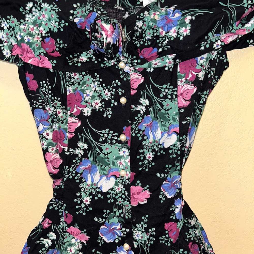 VINTAGE jodi michaels floral a-line dress size 7 … - image 3
