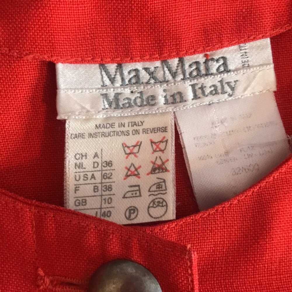 Vintage MaxMara Orange Linen Short Sleeved Italia… - image 10