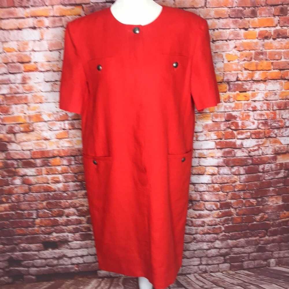 Vintage MaxMara Orange Linen Short Sleeved Italia… - image 3