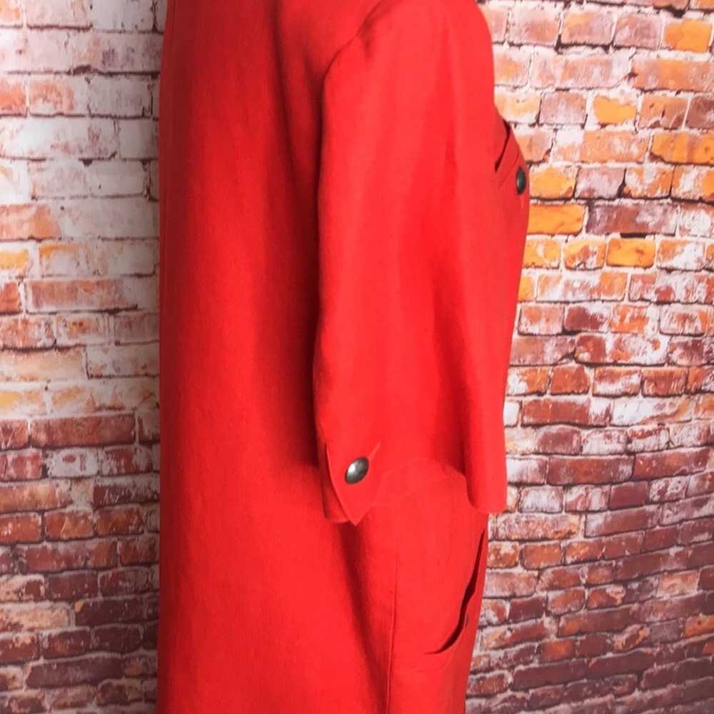 Vintage MaxMara Orange Linen Short Sleeved Italia… - image 6