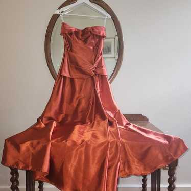 Vintage Jessica Mcclintock Copper Gown