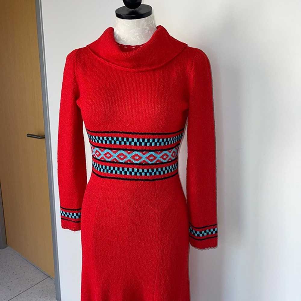 Picardo Knits Vintage Sweater Dress Size Small Re… - image 11