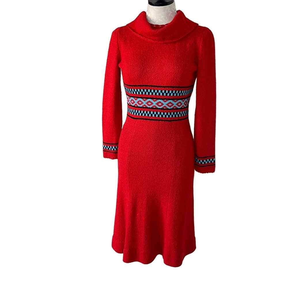 Picardo Knits Vintage Sweater Dress Size Small Re… - image 1