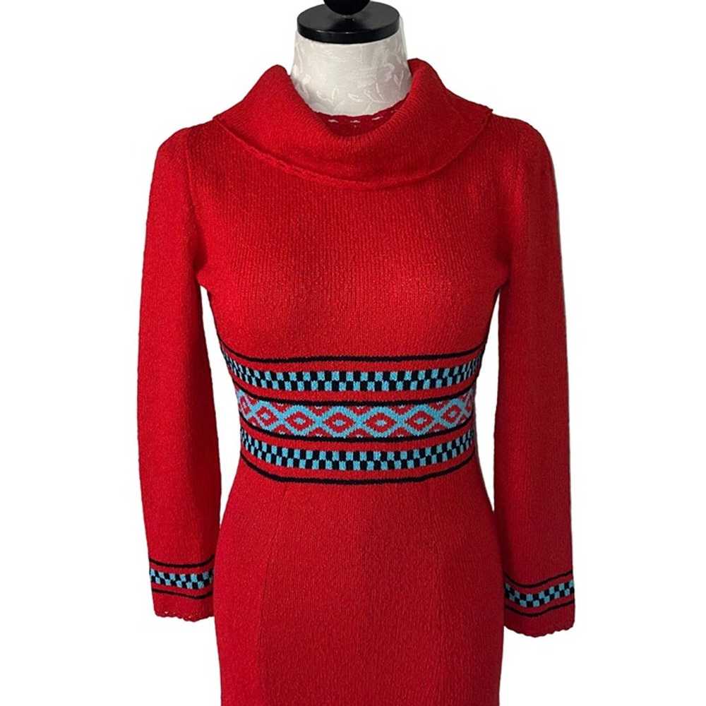 Picardo Knits Vintage Sweater Dress Size Small Re… - image 2