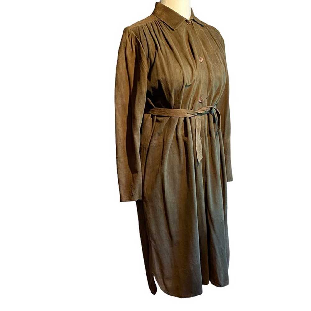 Vintage 1980’s Olive Green Suede North Beath Leat… - image 6