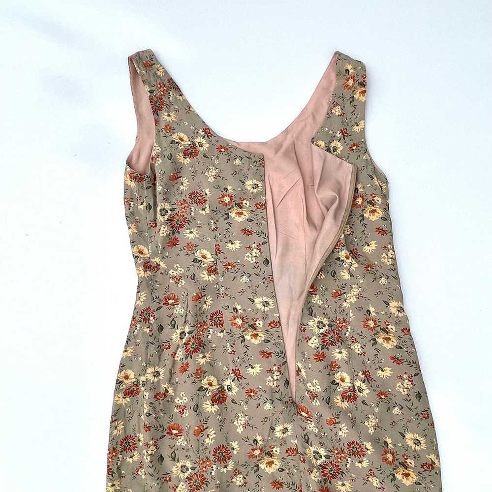 Vintage Liaison Taupe Floral Dress, 10 - image 4