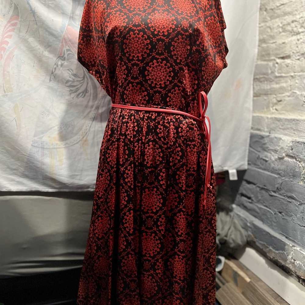 Vintage antique handmade silky dress - image 1