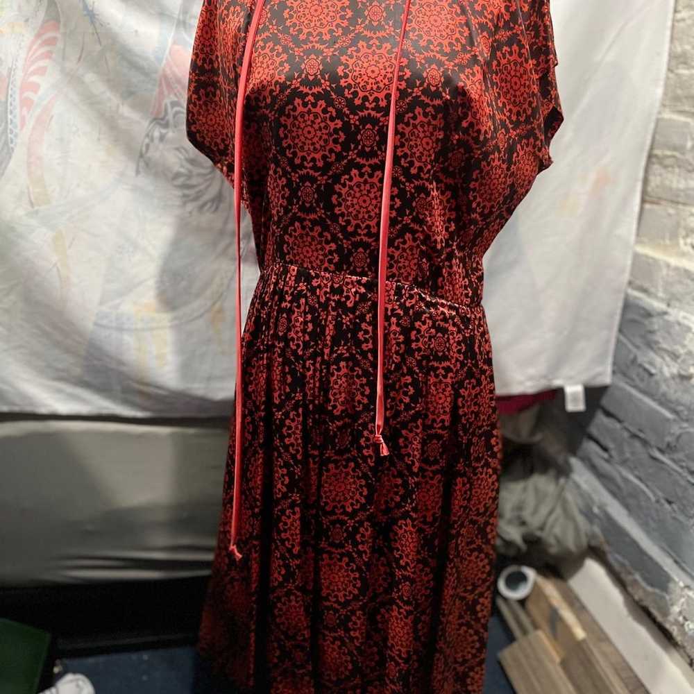 Vintage antique handmade silky dress - image 5