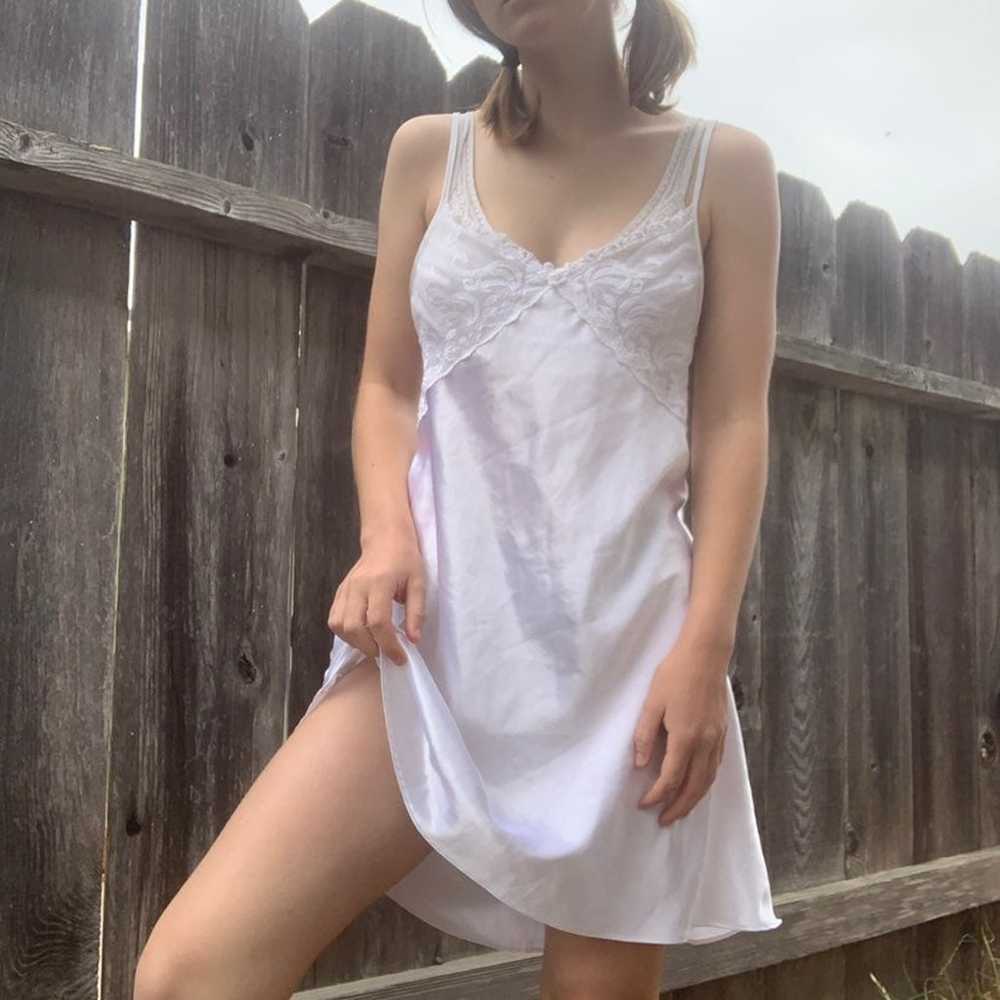 amazing lacy white vintage slip dress - image 2