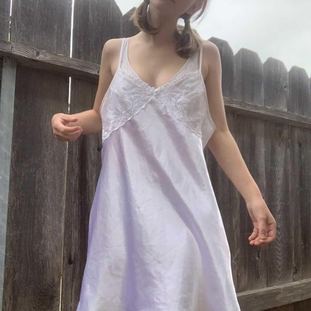 amazing lacy white vintage slip dress - image 4