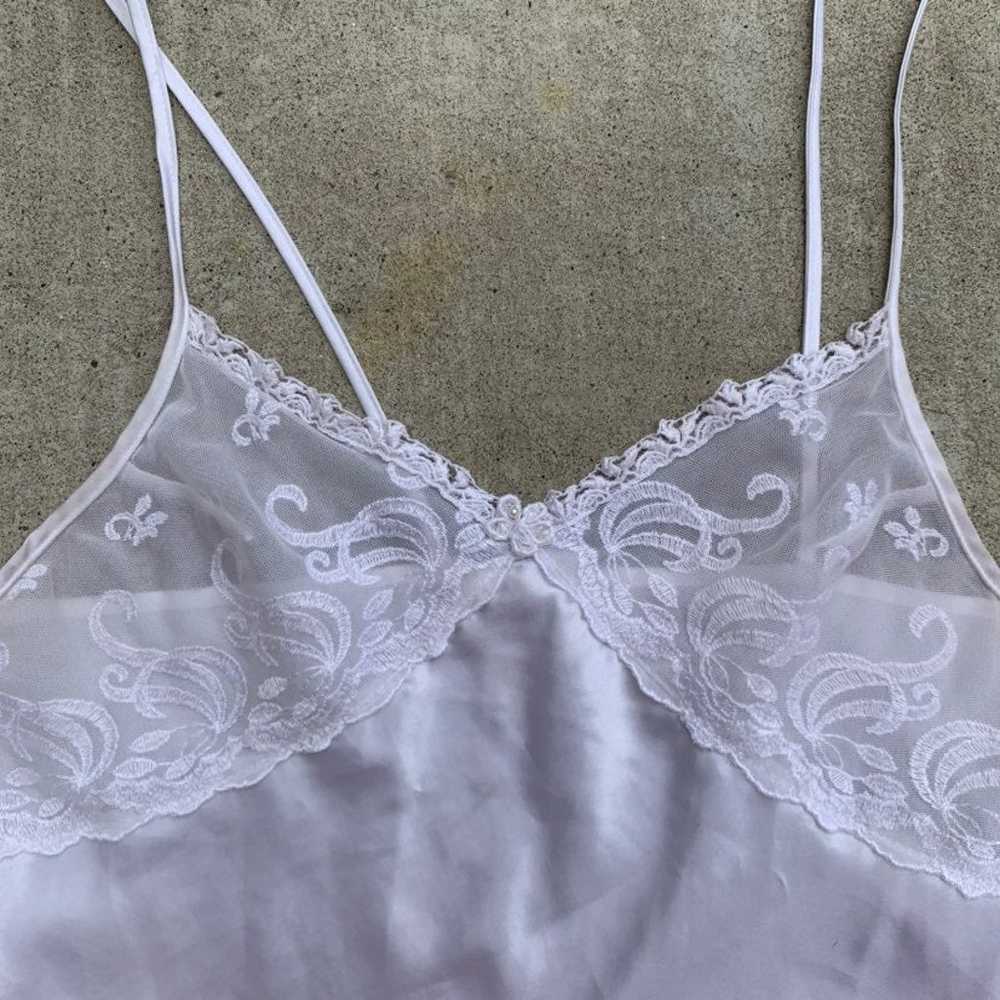 amazing lacy white vintage slip dress - image 8