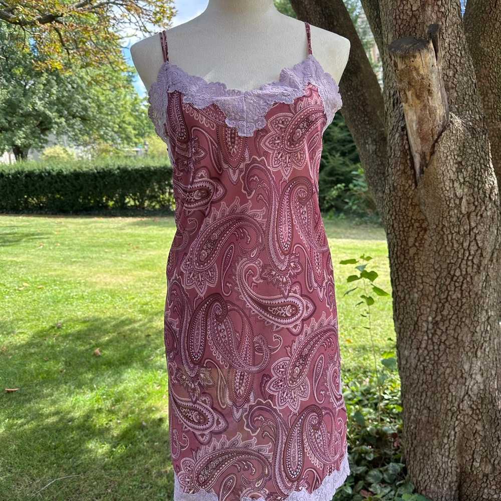 Vintage Paisley Slip Dress - image 1