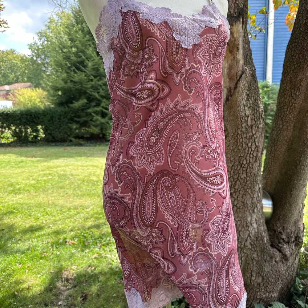 Vintage Paisley Slip Dress - image 3