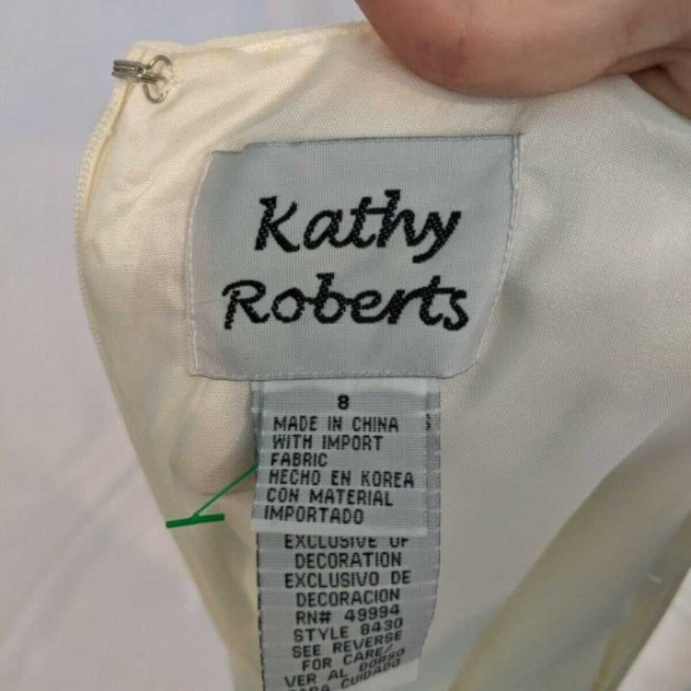 Kathy Roberts Vintage Cream Sleeveless Dress Size… - image 2