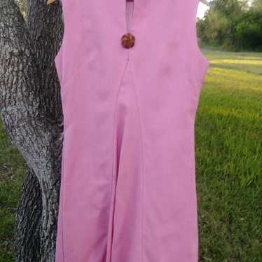 Woman's Vintage Pink Linen Dress - image 1
