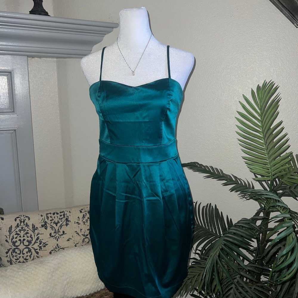 Vintage Forever 21 Dark Emerald Green Dress - image 1