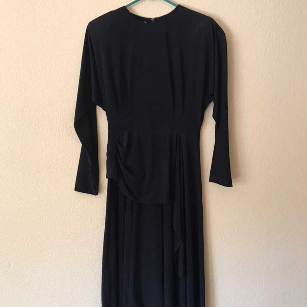 Vintage black batwing Aline dress mint c - image 2