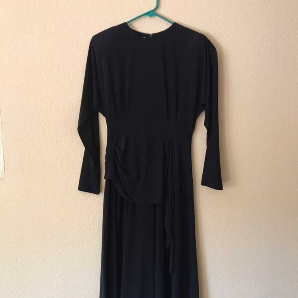 Vintage black batwing Aline dress mint c - image 3