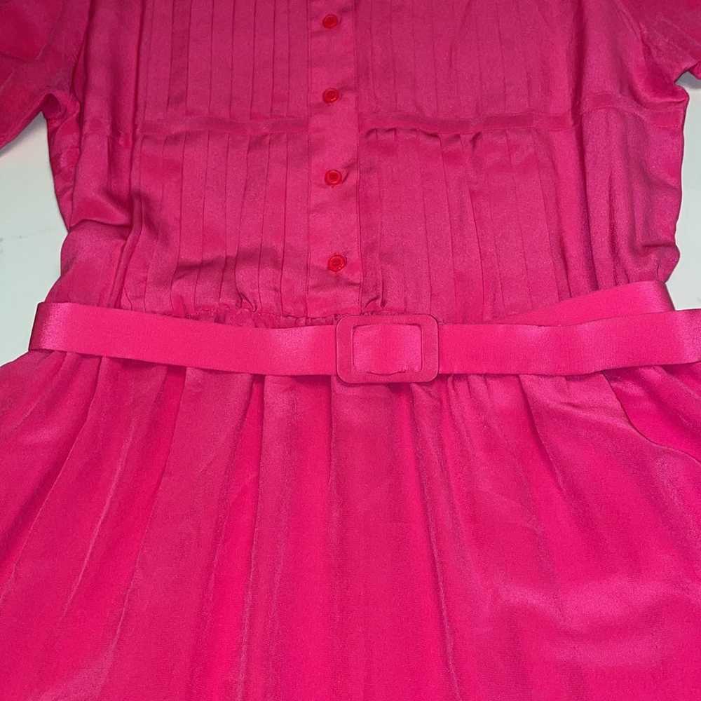 Vintage CASI 100% Silk dress Hong Kong Pink - image 10