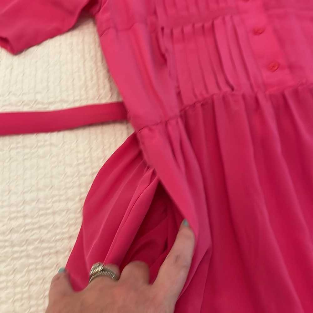 Vintage CASI 100% Silk dress Hong Kong Pink - image 8