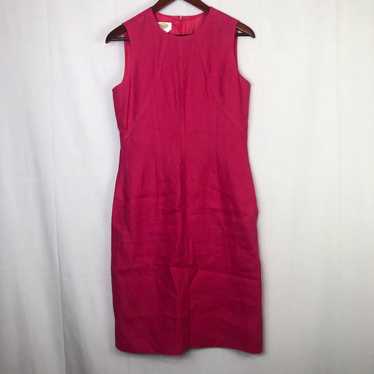 Talbots Vintage Midi Dress Irish Linen Pink Barbi… - image 1