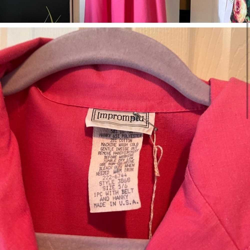 Impromptu antique vintage 60’s pink dress with be… - image 2