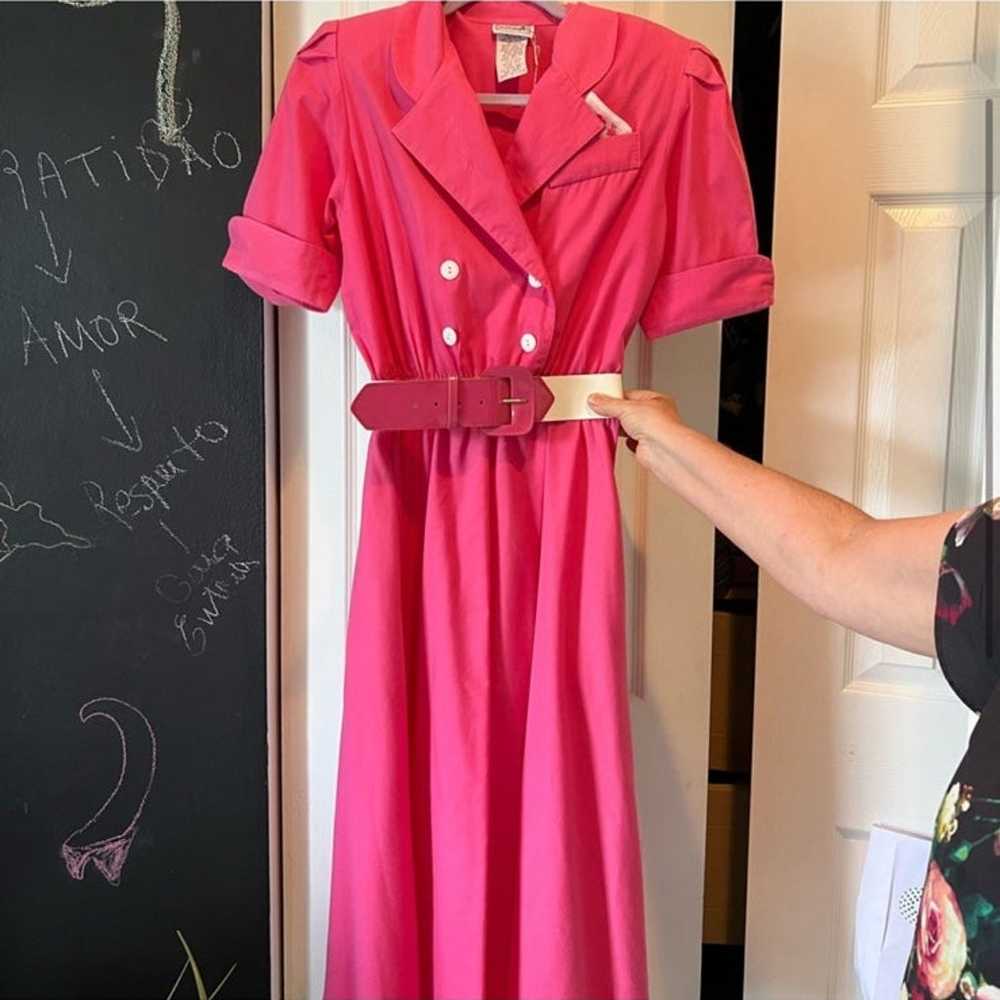 Impromptu antique vintage 60’s pink dress with be… - image 3
