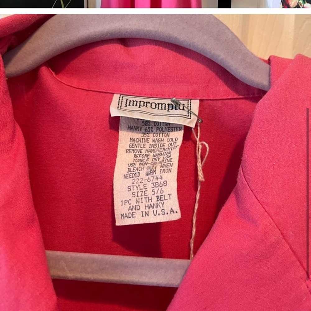 Impromptu antique vintage 60’s pink dress with be… - image 4