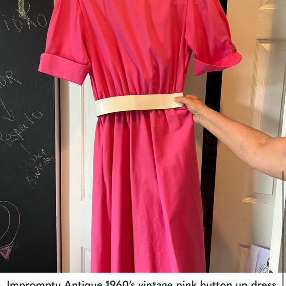 Impromptu antique vintage 60’s pink dress with be… - image 5