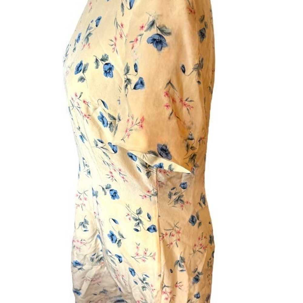 Vintage Parisian Signature 100% Silk Tea Dress Ye… - image 4