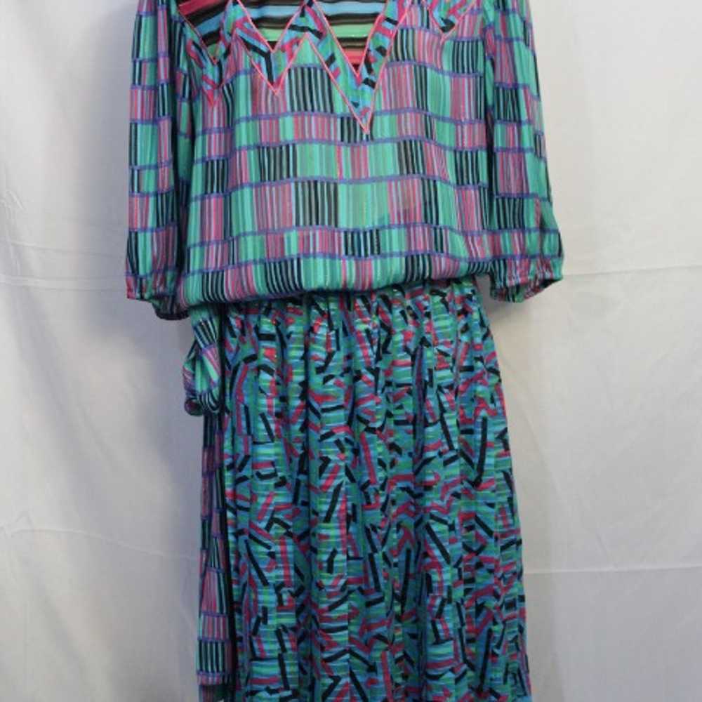 Lachine Vintage 1980s 100% Polyester Georgette Bl… - image 1