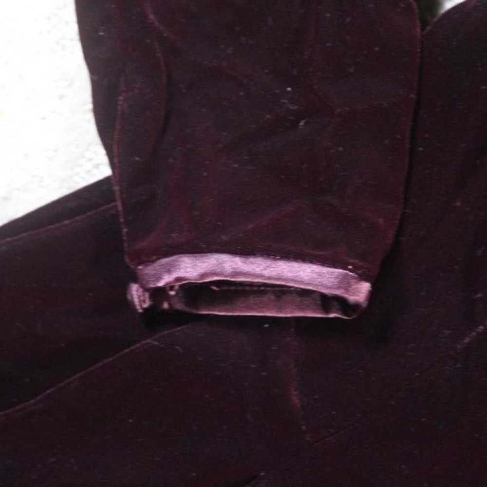 Vintage Maggie London Dark Maroon Velvet Dress - image 3