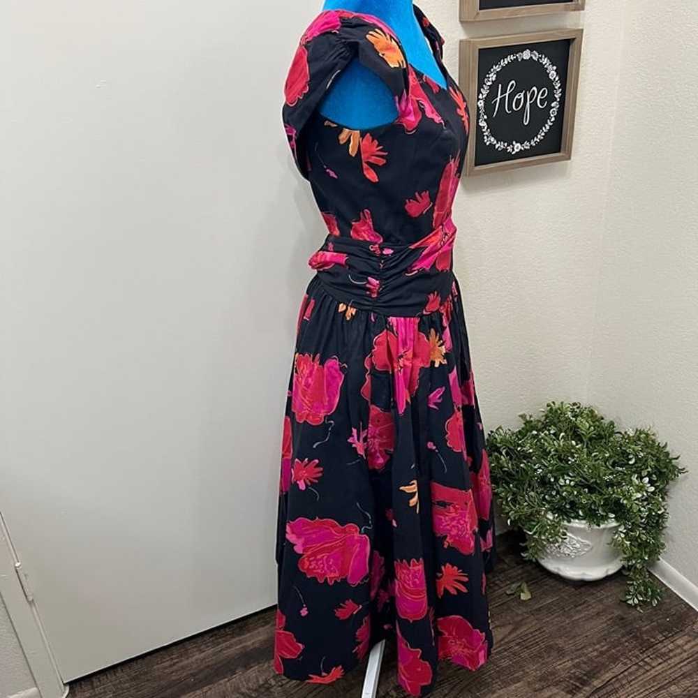 VTG Laura Ashley Black Floral Maxi Dress Cottage … - image 7