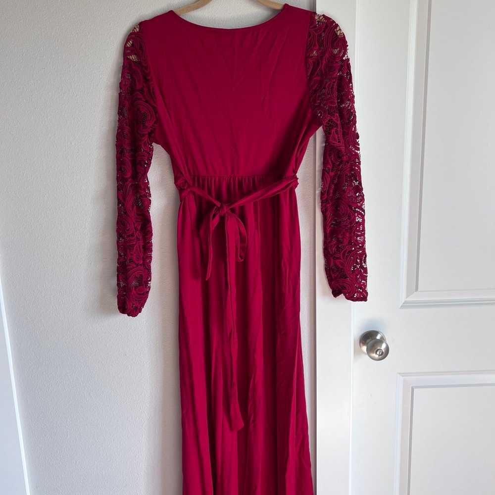 Zattcas Women' Vintage Lace Long Sleeve Maxi Dress - image 6