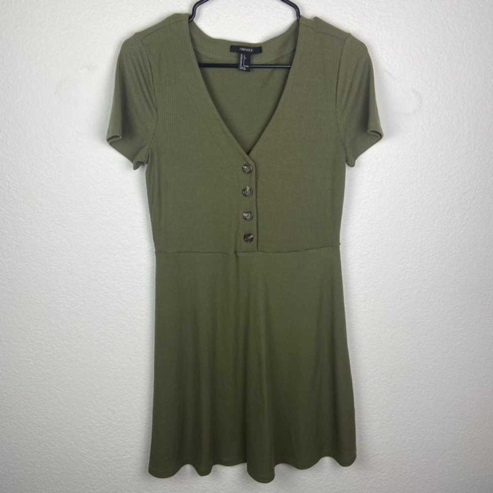 Forever 21 Fit & Flare Green Mini Dress - image 1