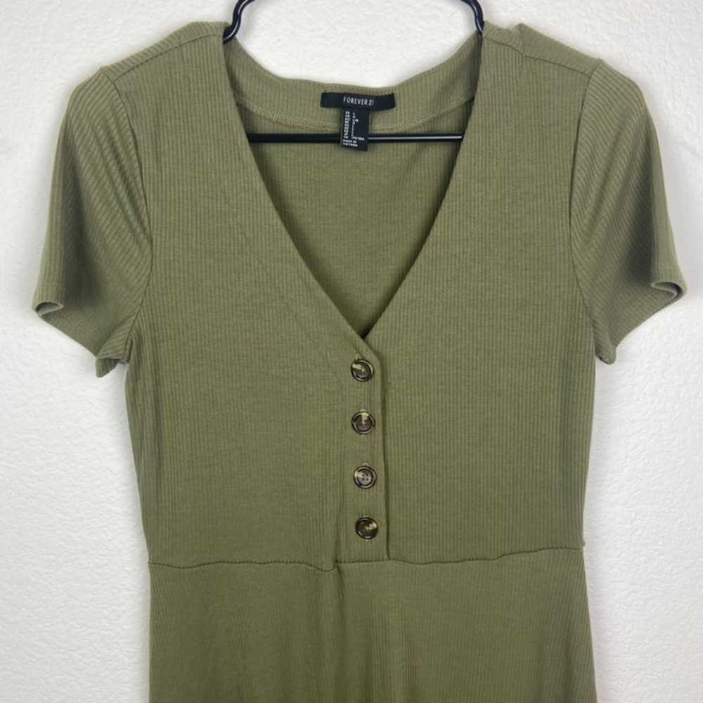 Forever 21 Fit & Flare Green Mini Dress - image 2