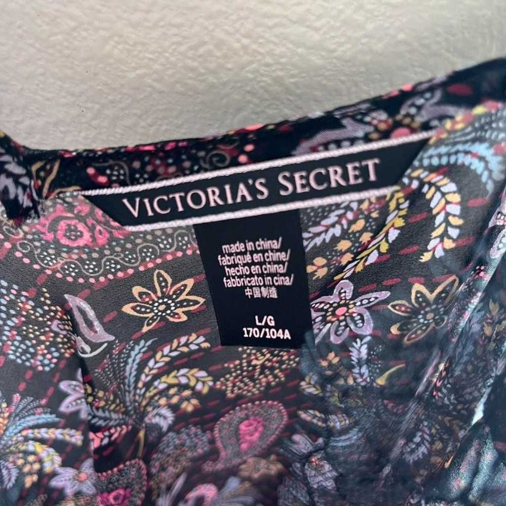 VINTAGE Victoria's Secret Lacy Black Floral Paisl… - image 2