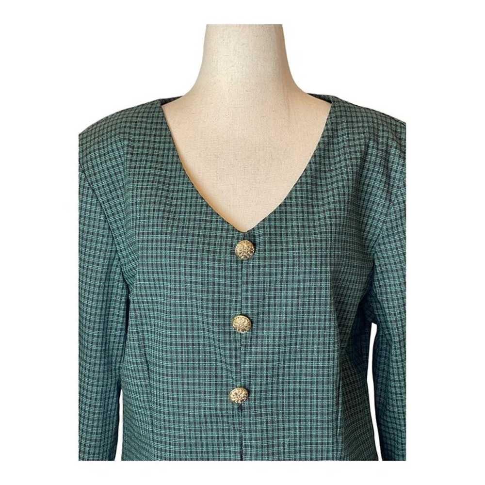 Betsy's Things Vintage Green Plaid Cotton One Pie… - image 3