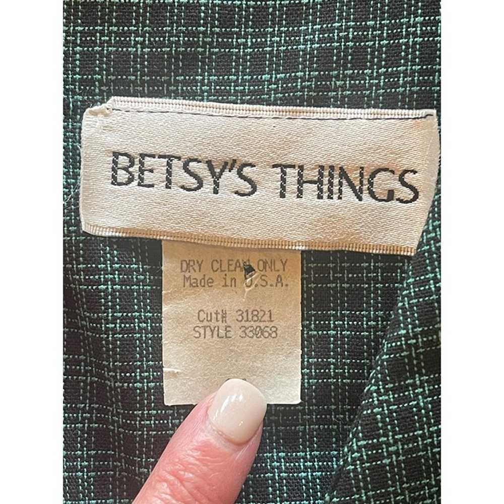 Betsy's Things Vintage Green Plaid Cotton One Pie… - image 8
