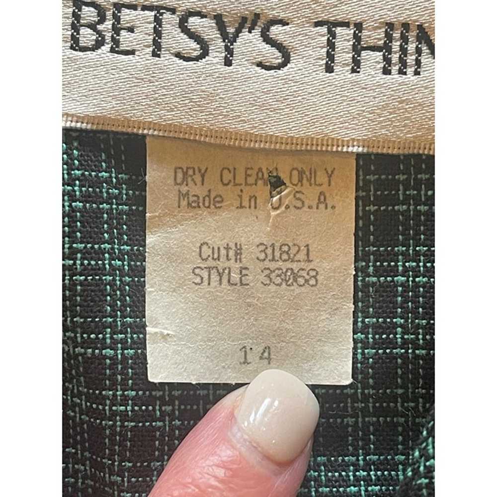 Betsy's Things Vintage Green Plaid Cotton One Pie… - image 9