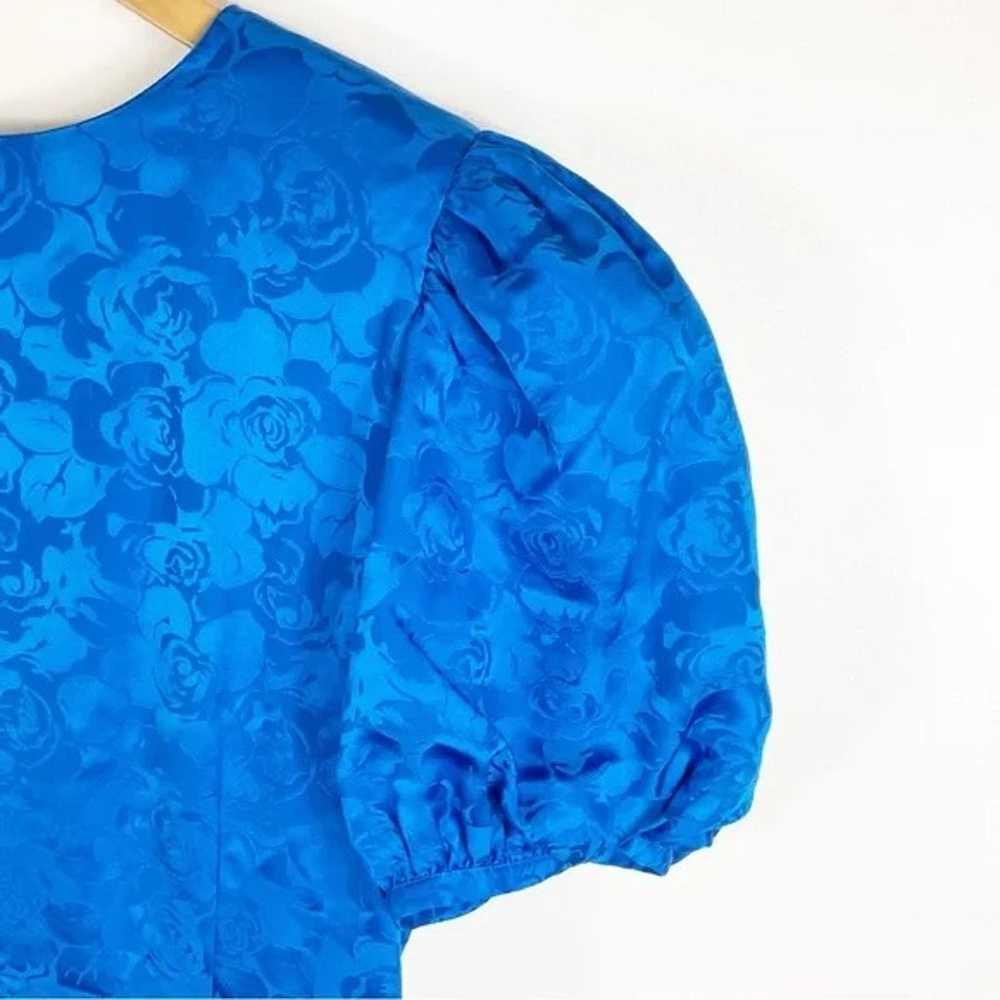 Adrianna Papell Vintage Puff Sleeve Silk Sheath D… - image 2