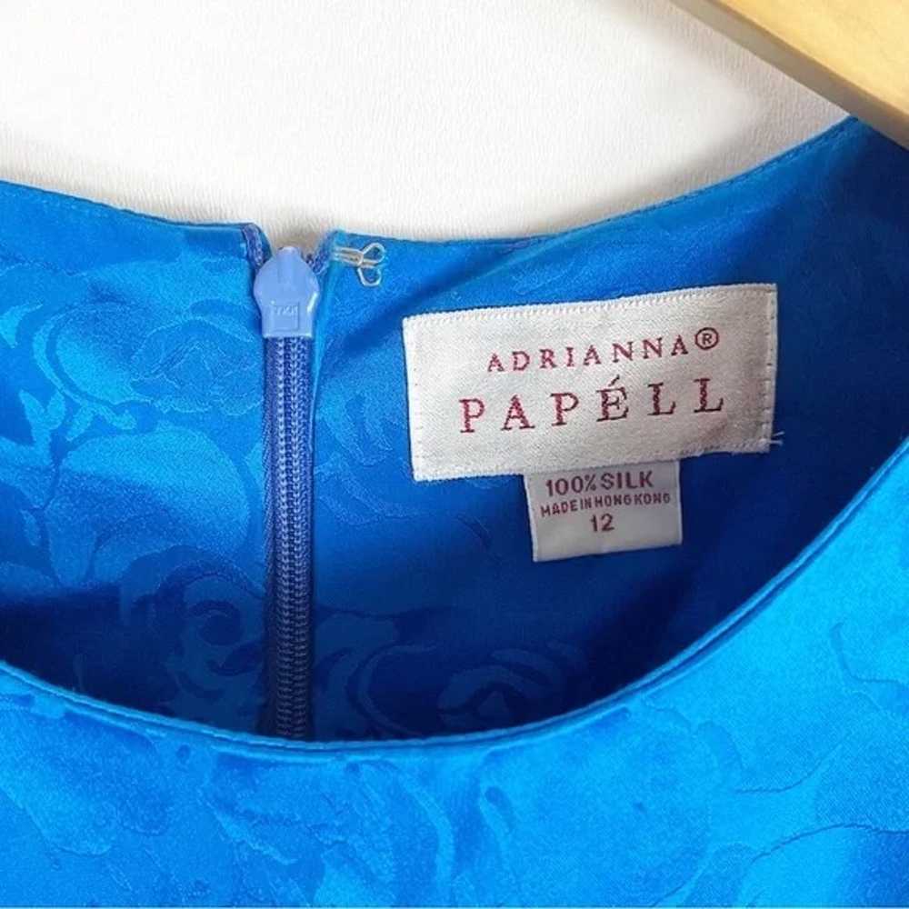 Adrianna Papell Vintage Puff Sleeve Silk Sheath D… - image 4