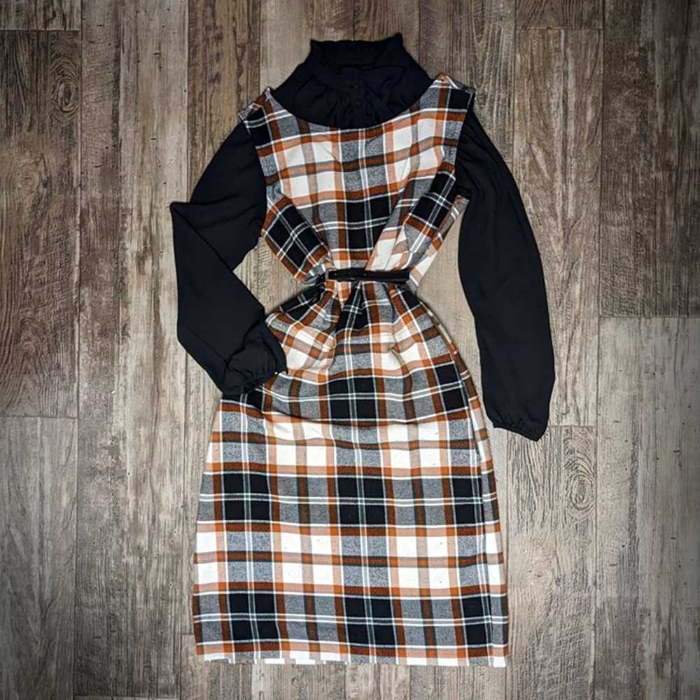 Handsewn Autumn Orange Flannel Buffalo Plaid Retr… - image 1