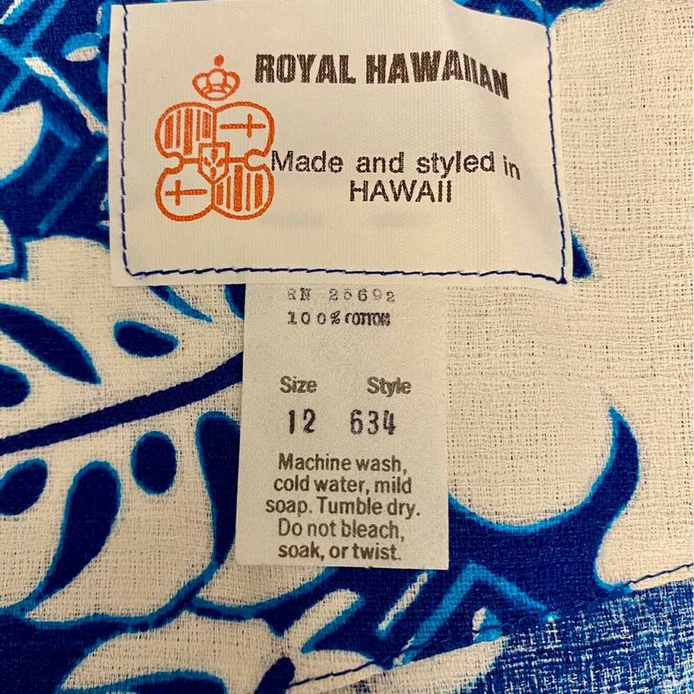 Vintage Royal Hawaiian Women’s Dress Size 12 Blue… - image 5